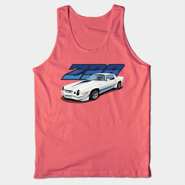 1981 Chevrolet Camaro Z28 in white Tank Top by candcretro